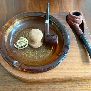 Vintage Walnut Pipe Astray/Holder